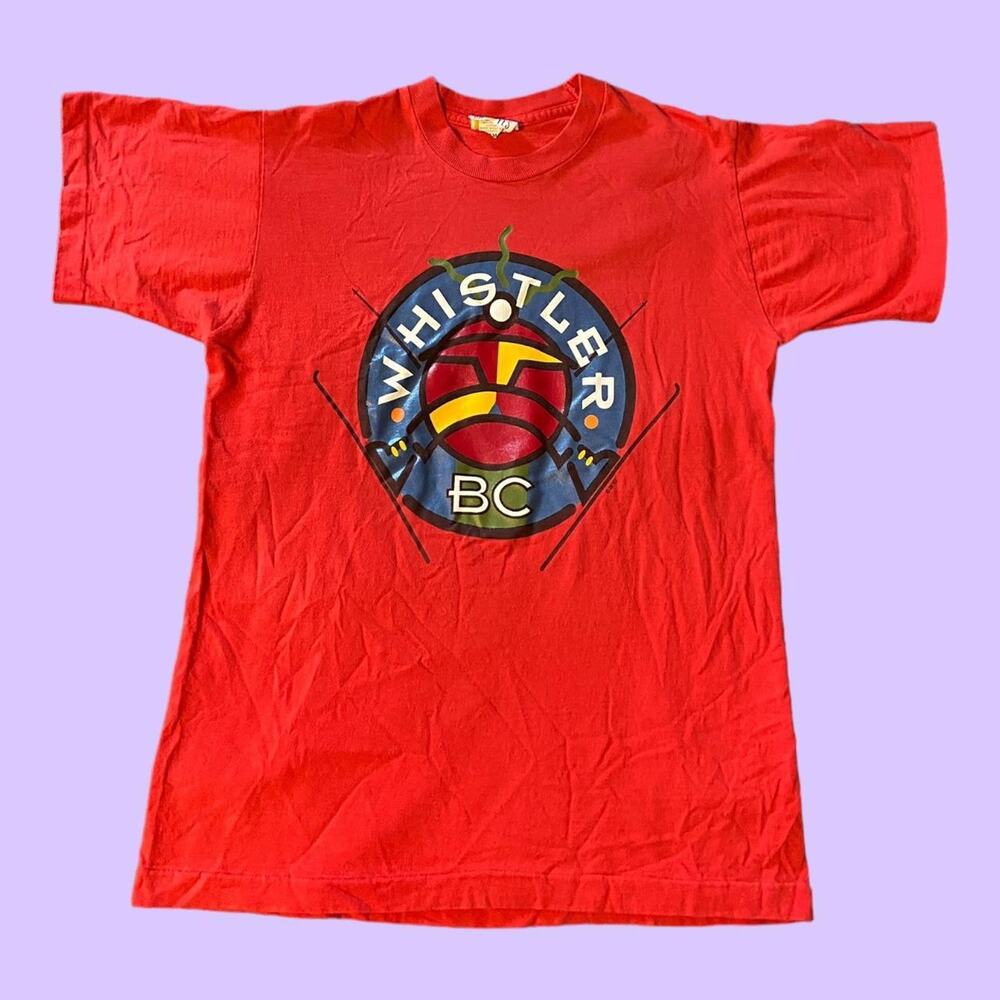 Vintage single-stitch oh yes whistler bc skiing tee